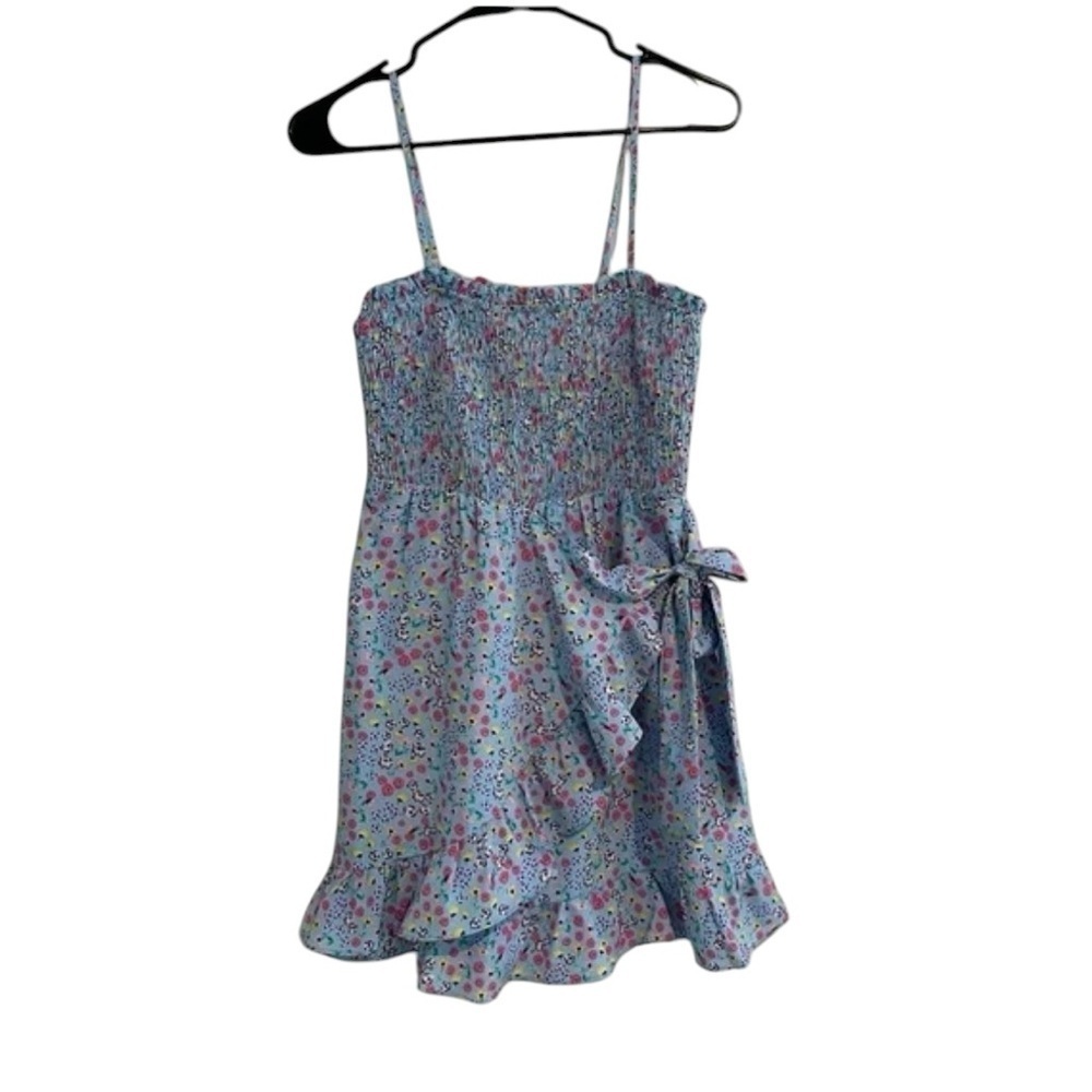 Vero Moda EUC size XL waist wrap Floral Blue Dress